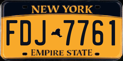 NY license plate FDJ7761