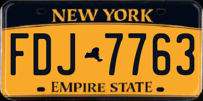 NY license plate FDJ7763
