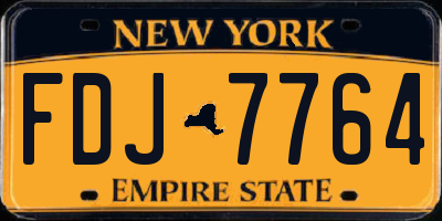 NY license plate FDJ7764