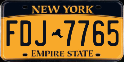 NY license plate FDJ7765