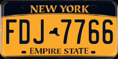 NY license plate FDJ7766