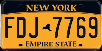 NY license plate FDJ7769
