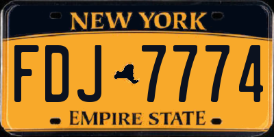 NY license plate FDJ7774