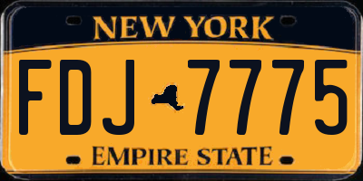 NY license plate FDJ7775