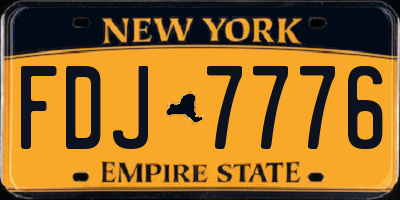 NY license plate FDJ7776
