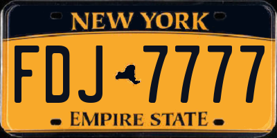 NY license plate FDJ7777