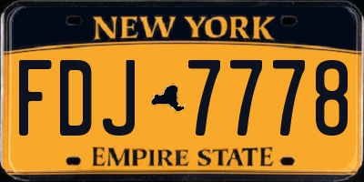 NY license plate FDJ7778