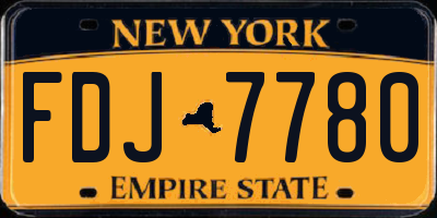 NY license plate FDJ7780
