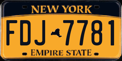 NY license plate FDJ7781
