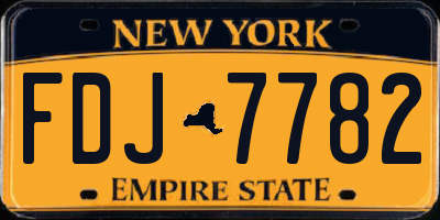 NY license plate FDJ7782