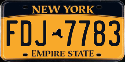 NY license plate FDJ7783