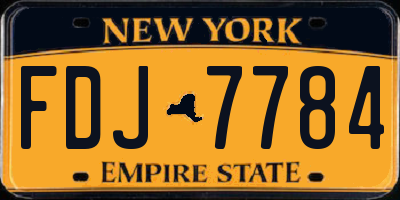 NY license plate FDJ7784