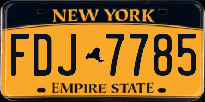 NY license plate FDJ7785