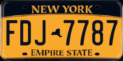 NY license plate FDJ7787