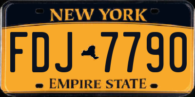 NY license plate FDJ7790