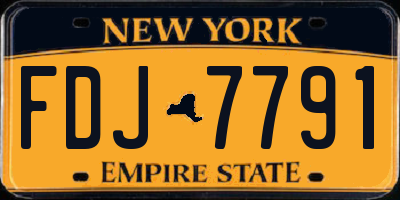 NY license plate FDJ7791