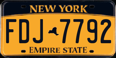 NY license plate FDJ7792