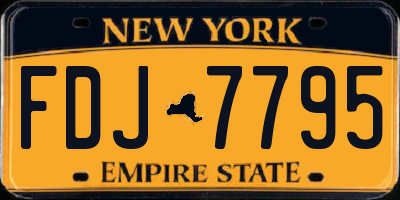 NY license plate FDJ7795