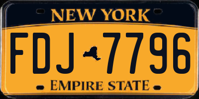 NY license plate FDJ7796