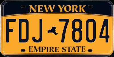 NY license plate FDJ7804
