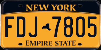 NY license plate FDJ7805