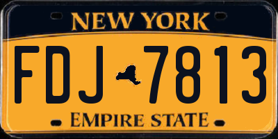 NY license plate FDJ7813
