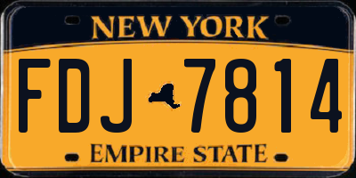 NY license plate FDJ7814