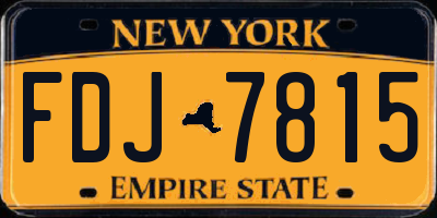 NY license plate FDJ7815