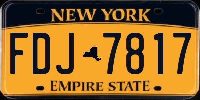 NY license plate FDJ7817