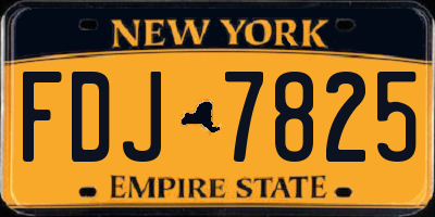 NY license plate FDJ7825