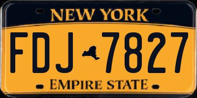 NY license plate FDJ7827