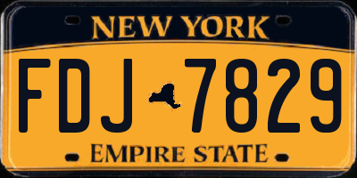 NY license plate FDJ7829