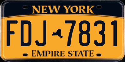 NY license plate FDJ7831