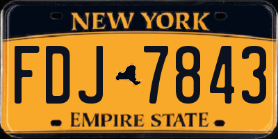 NY license plate FDJ7843
