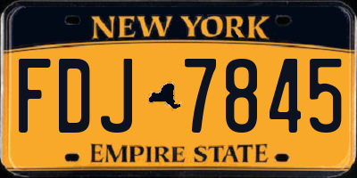 NY license plate FDJ7845
