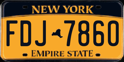 NY license plate FDJ7860