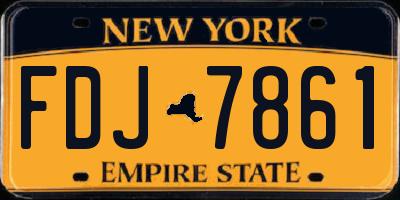 NY license plate FDJ7861