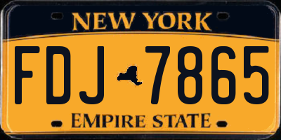 NY license plate FDJ7865