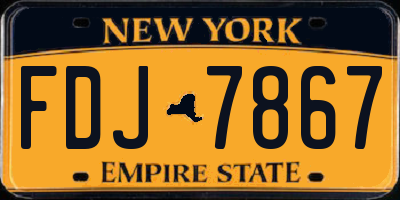 NY license plate FDJ7867