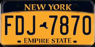NY license plate FDJ7870