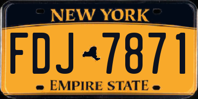 NY license plate FDJ7871