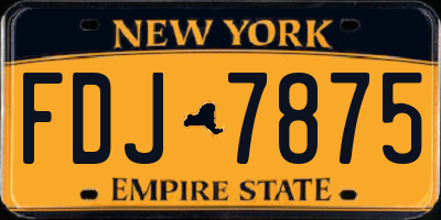 NY license plate FDJ7875