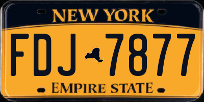 NY license plate FDJ7877