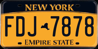 NY license plate FDJ7878