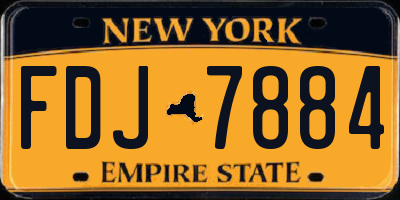 NY license plate FDJ7884