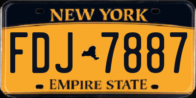 NY license plate FDJ7887