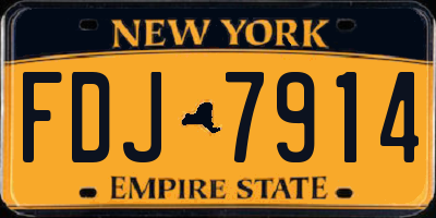 NY license plate FDJ7914
