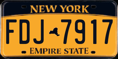 NY license plate FDJ7917
