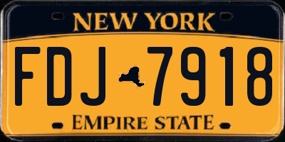 NY license plate FDJ7918