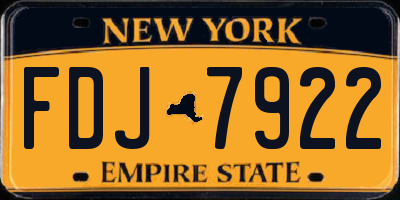 NY license plate FDJ7922